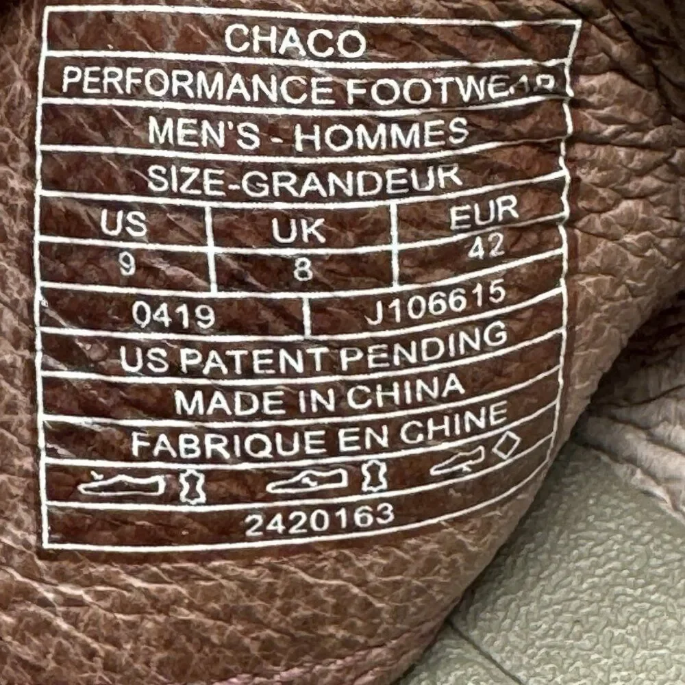 Chaco Mens Playa Pro Thong Loop Sandals Size 9 Cranberry Leather J106615